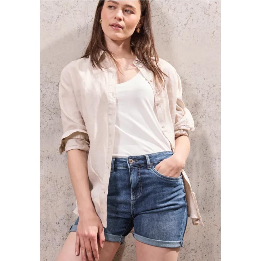 Street One Casual fit denim shorts Blauw