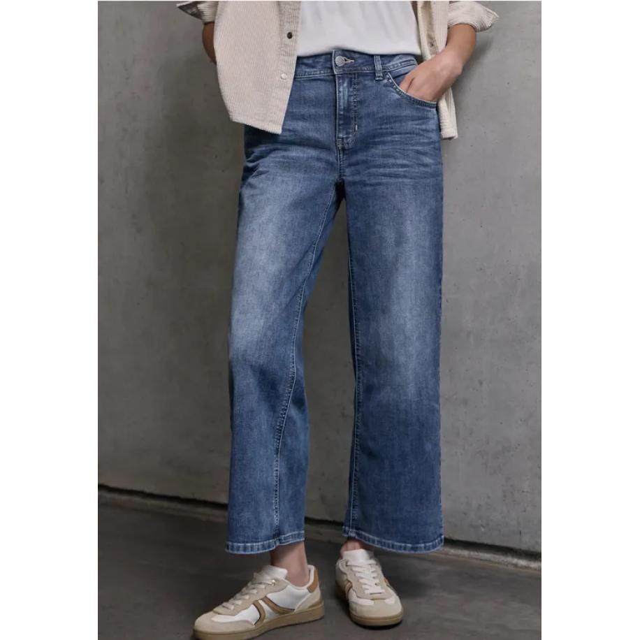 Street One Cropped jeans met Wide Legs Blauw