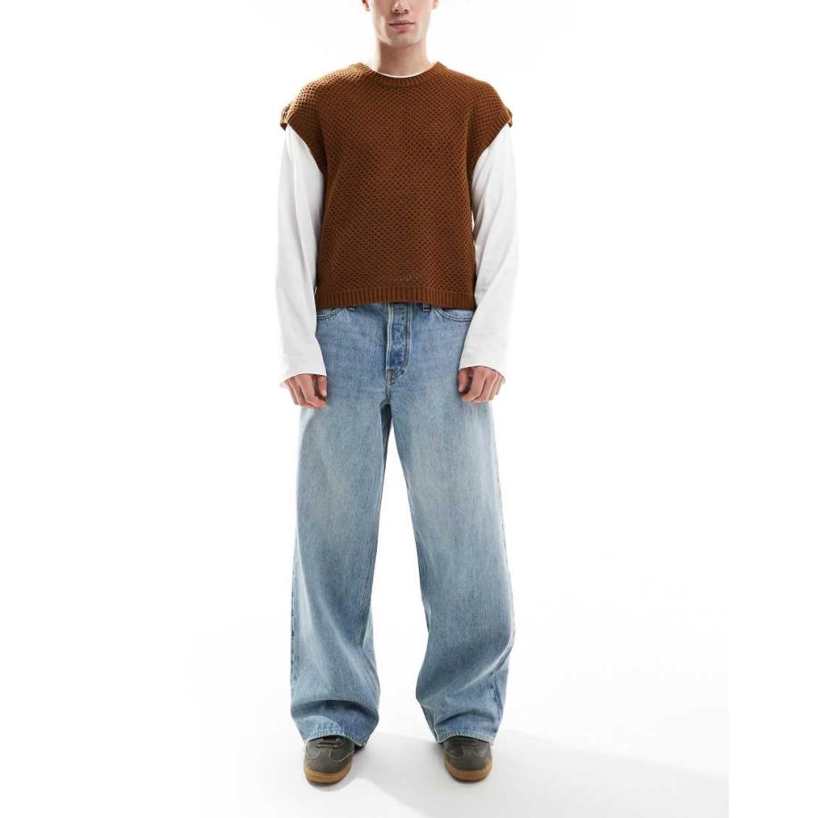 Jack & Jones - Dave - Wijde jeans in lichtblauw Blauw