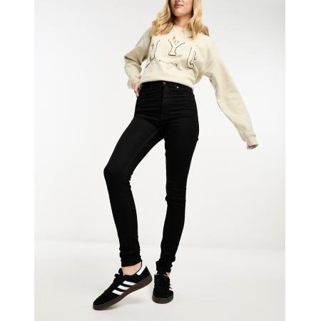 Monki Oki Skinny jeans met hoge taille in zwart
