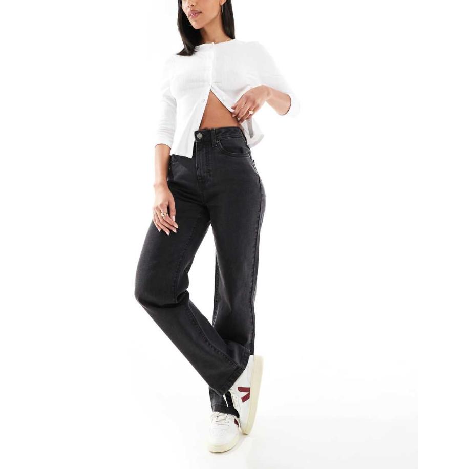 Cotton On Rechte jeans met stretch in zwart Zwart