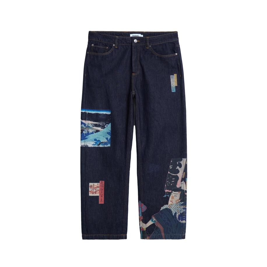 Desigual Desigual Jeans donkerblauw / rood / wit -