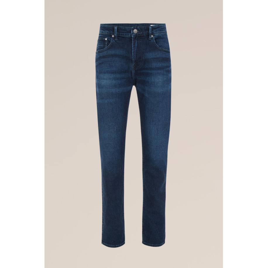 Blue Ridge heren slim fit jeans - Slim Fit - Donkerblauw - Katoen - Maat: 28/30 Blauw