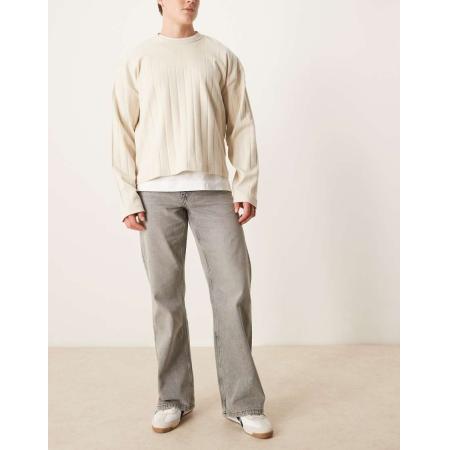 ASOS DESIGN - Flared jeans met wijde pijpen in vintage grijze wassing-Grijs