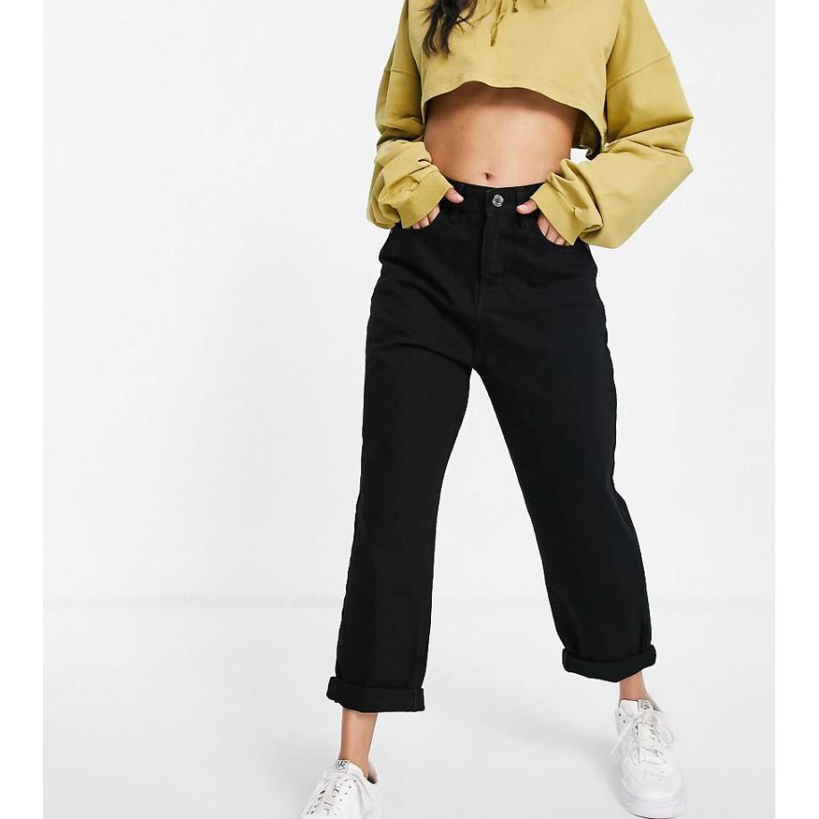 DTT Petite Lou Mom jeans in zwart Zwart