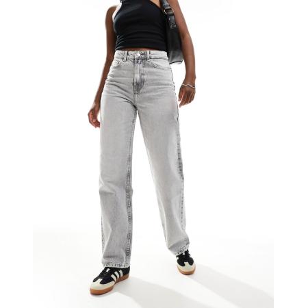 Bershka Comfortabele mom jeans in grijs
