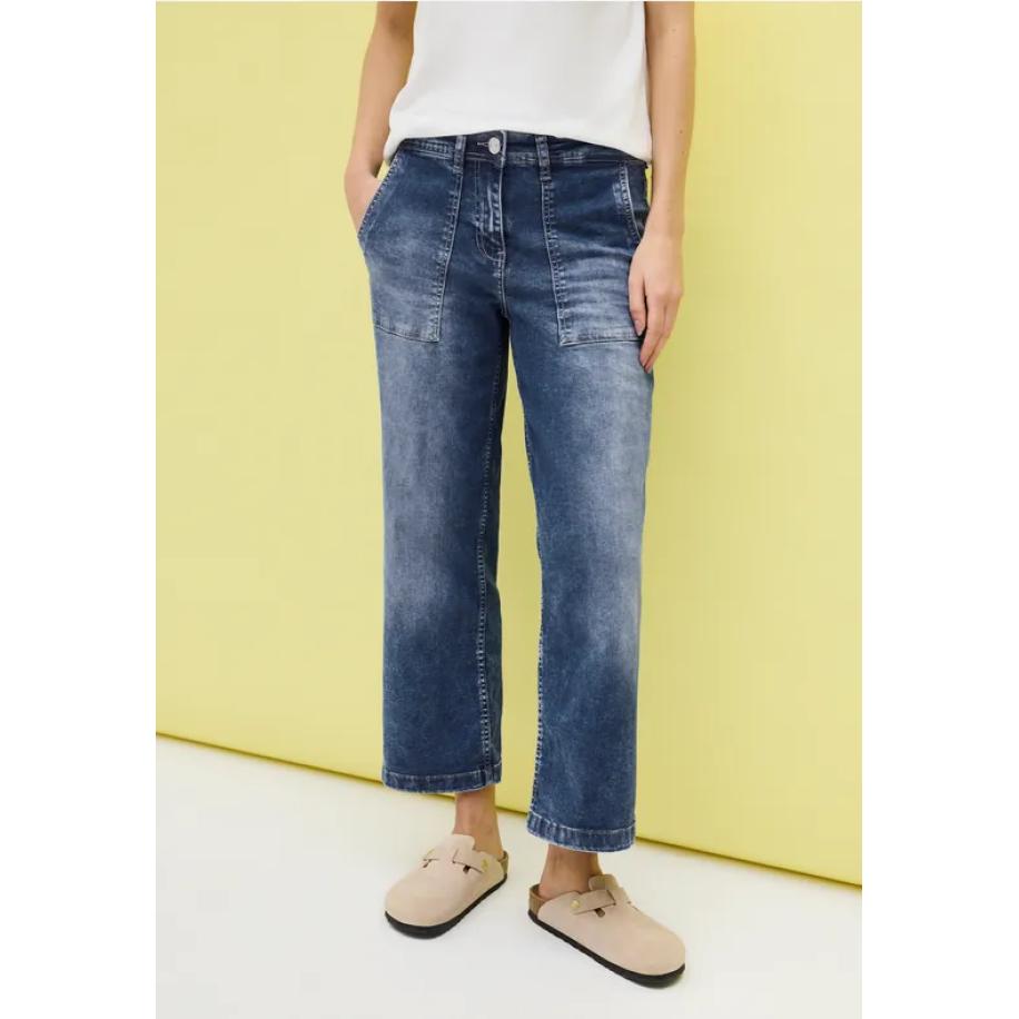 CECIL 7/8 jeans met opgestikte zakken Blauw