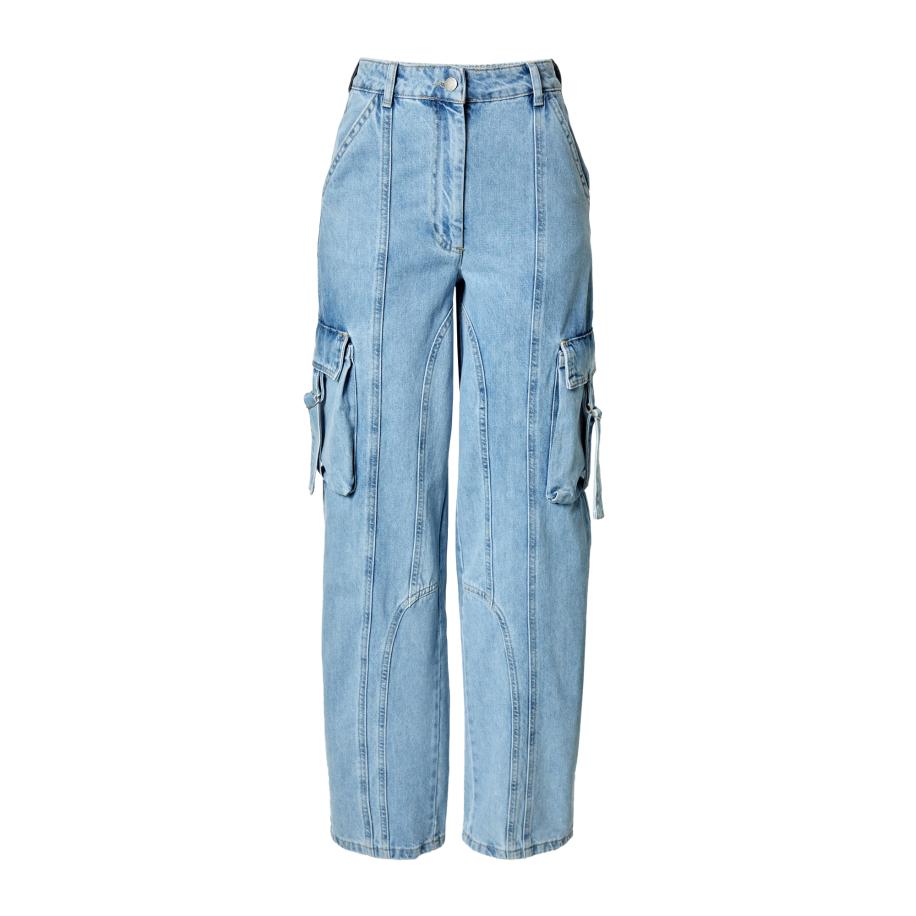 Misspap Misspap Cargojeans blauw denim -