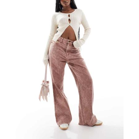Deus Ex Machina X ASOS Exclusives Denim jeans met wijde pijpen en dirty wash-Blauw