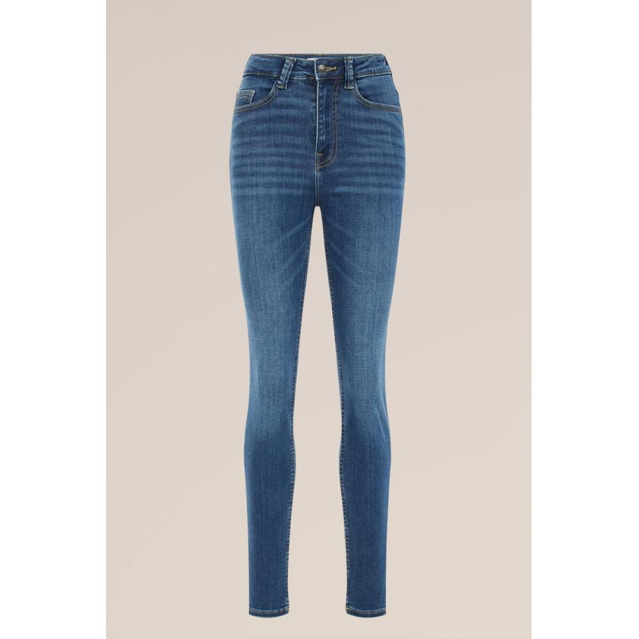 Blue Ridge dames skinny jeans met stretch - THE CHARMER - Skinny Fit - Donkerblauw - Katoen - Maat: 26/30 Blauw