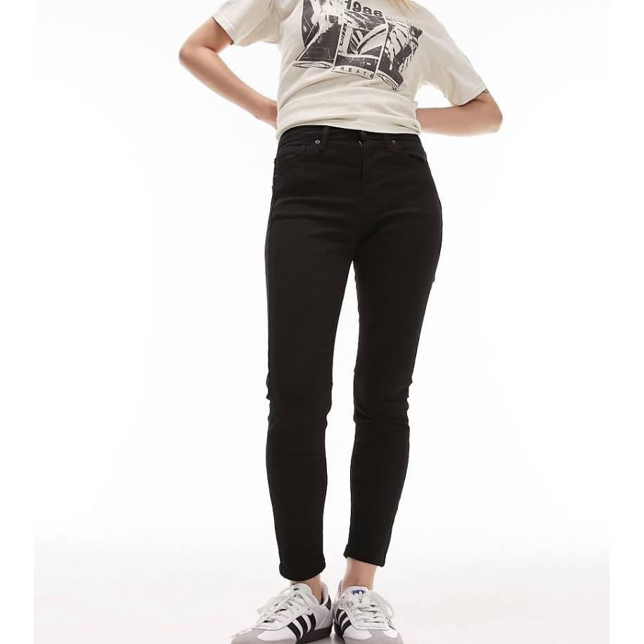 Topshop Petite Jamie Jeans in zwart Zwart