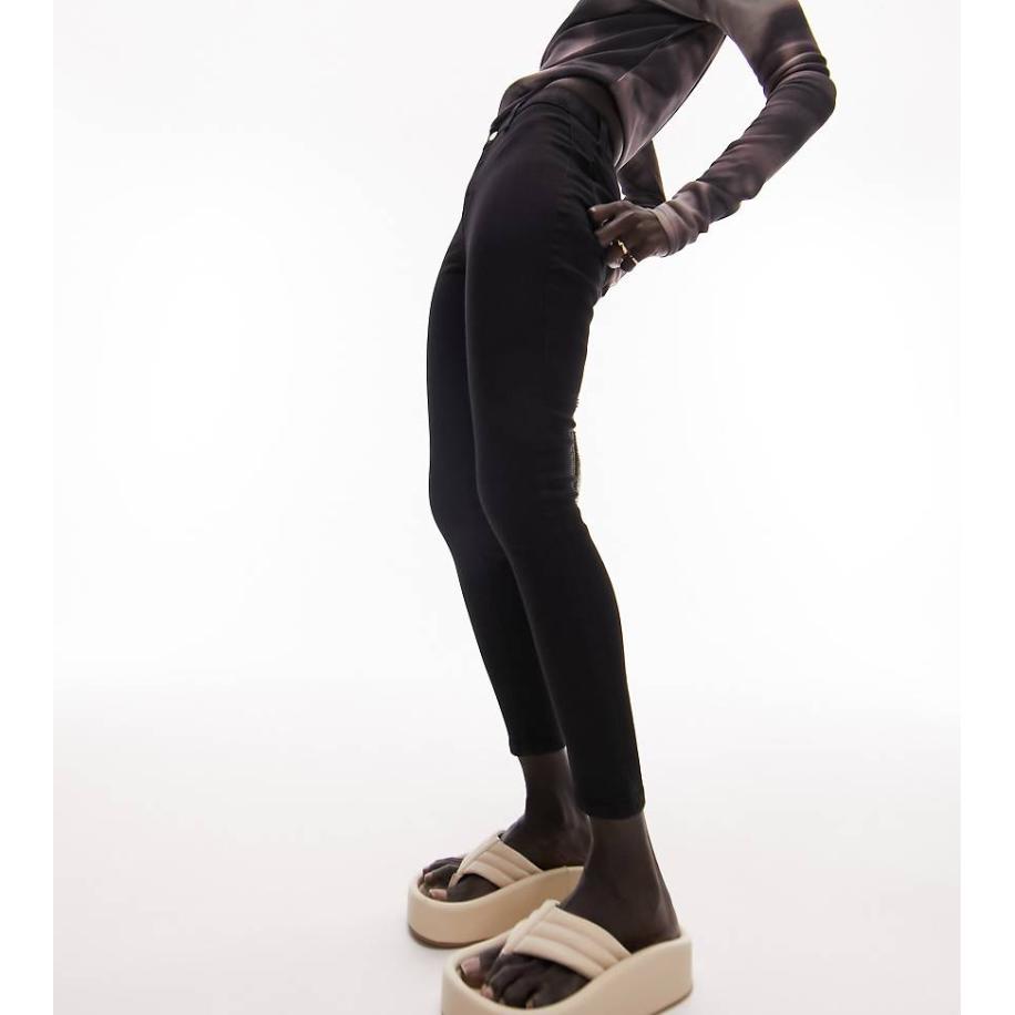 Topshop Petite Joni Jeans in zwart Zwart