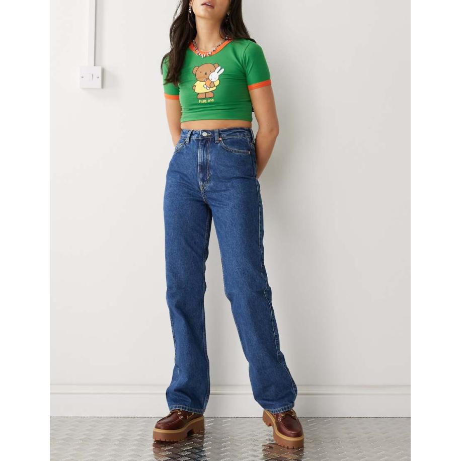 Weekday Rowe Regular-fit jeans met rechte pijpen en extra hoge taille in nobel blauw Blauw