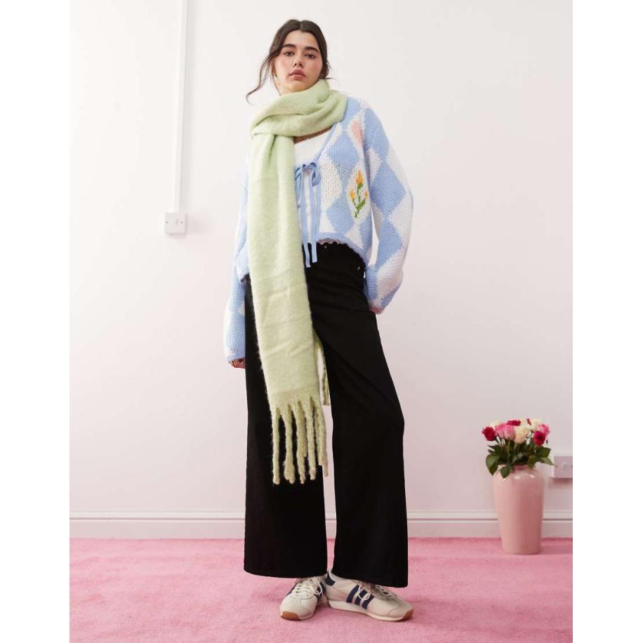 Miss Selfridge Jeans met wijde pijpen in effen zwart Zwart