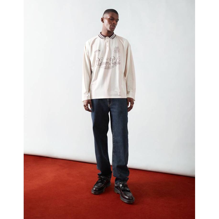 ASOS DESIGN - Rechte jeans in blauw met donkerblauwe wassing Blauw