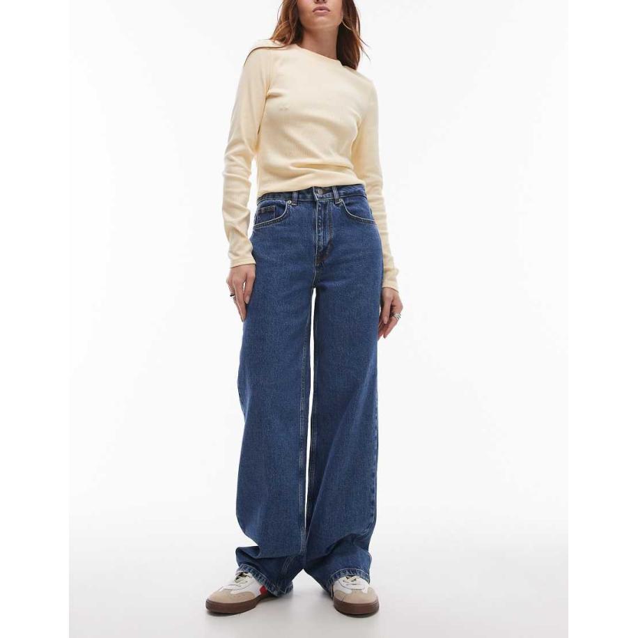 Selected Femme Alice Jeans met wijde pijpen in blauw Blauw