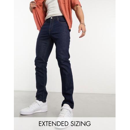 ASOS DESIGN - Smalle stretchjeans in indigo-Blauw