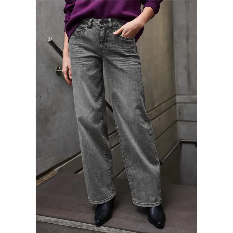 Street One Wide Legs Jeans Zwart