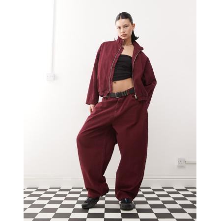 Reclaimed Vintage Barrel jeans van corduroy in bordeauxrood, deel van co-ord set