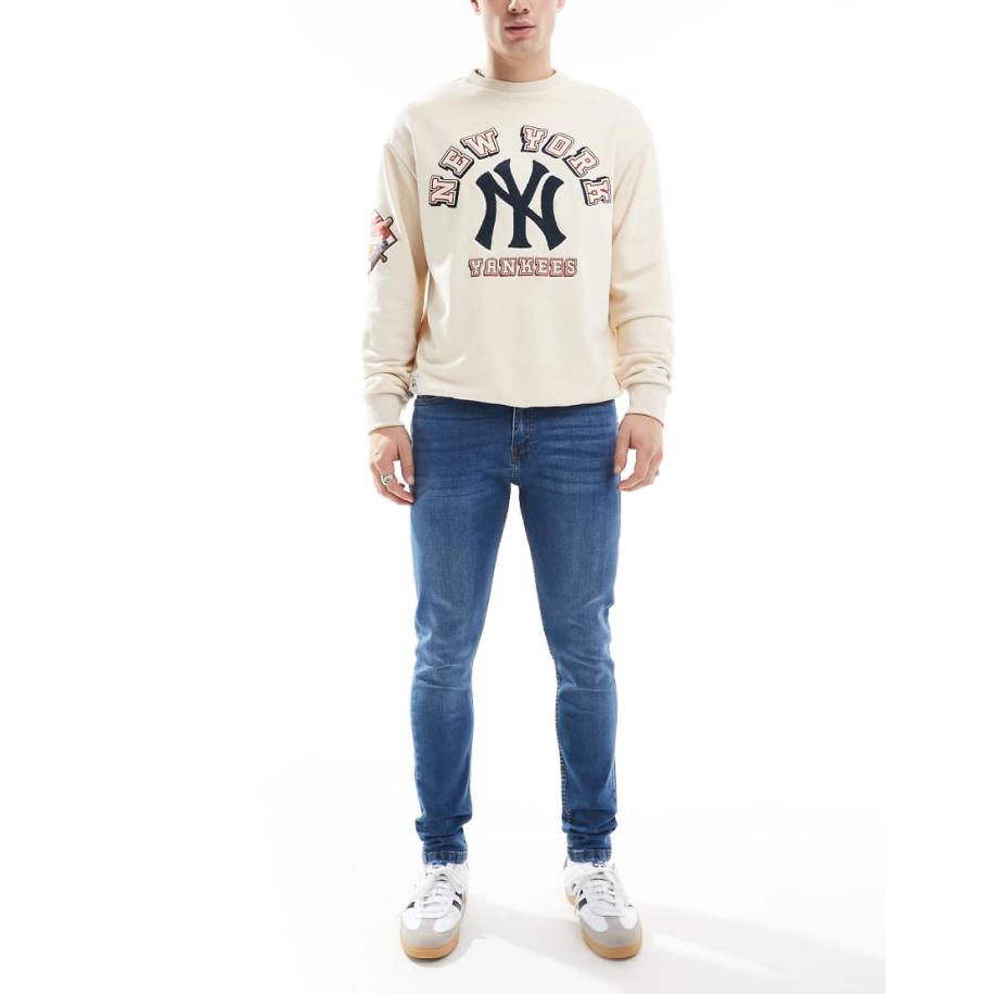 DTT - Skinny jeans met stretch in middenblauw Blauw