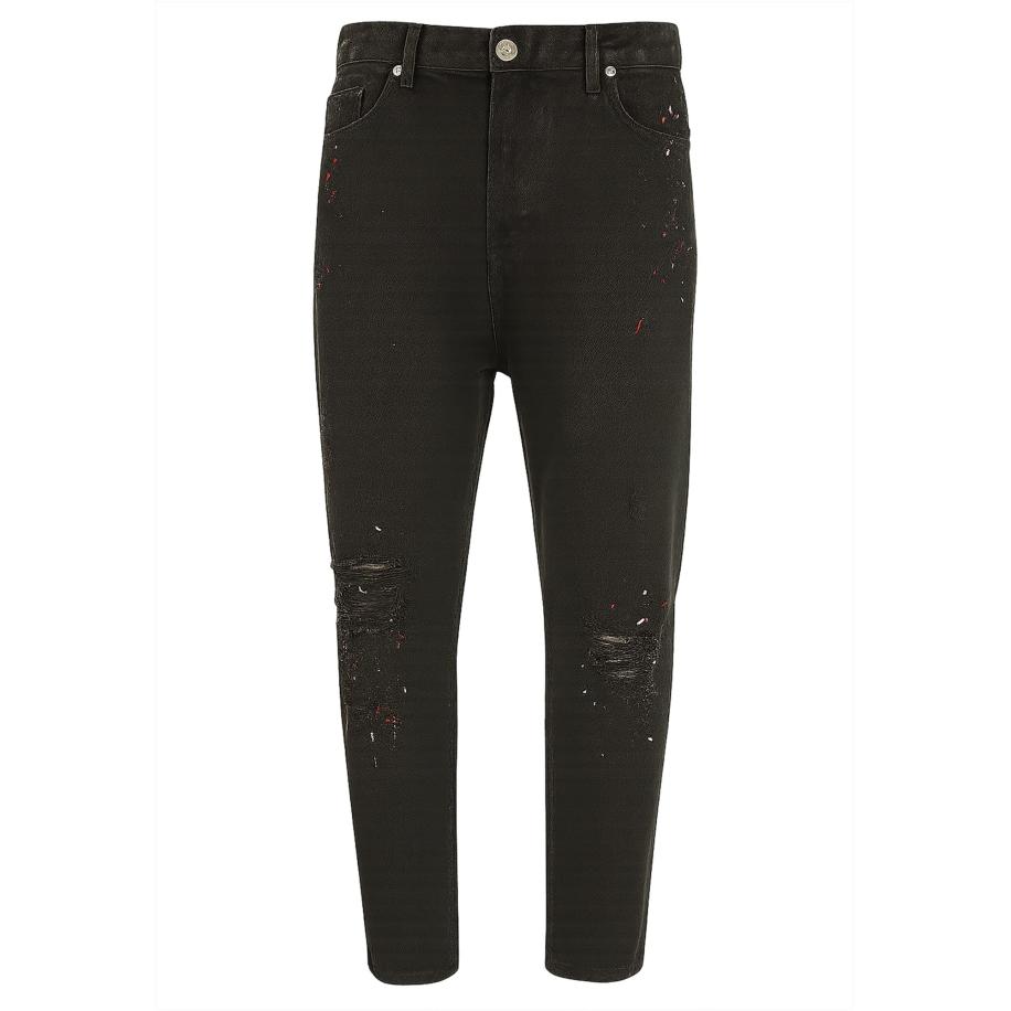 2Y Premium Jeans Kjell rood / black denim / wit Zwart