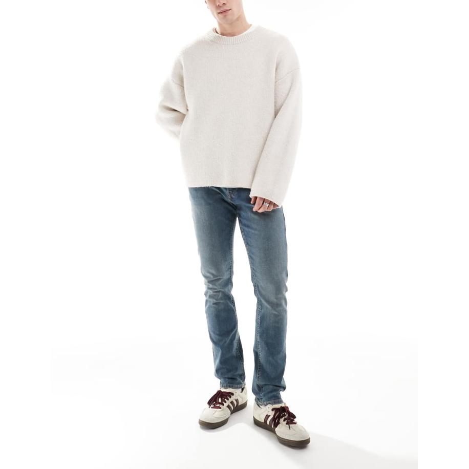 Jack & Jones - Glenn - Smalle jeans in vintage middenblauw met wassing Blauw