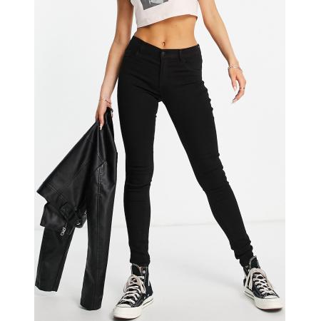 Only Rain Skinny jeans met halfhoge taille in zwart