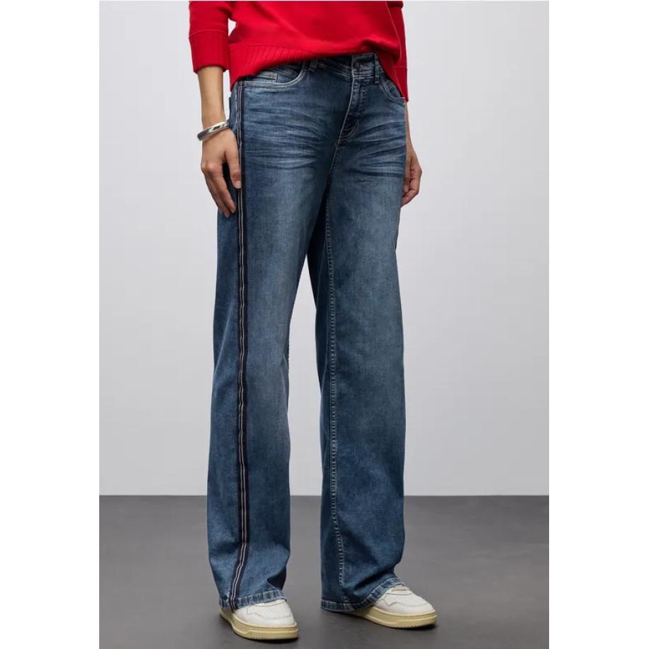 Street One Jeans met gallonstrepen - Blauw