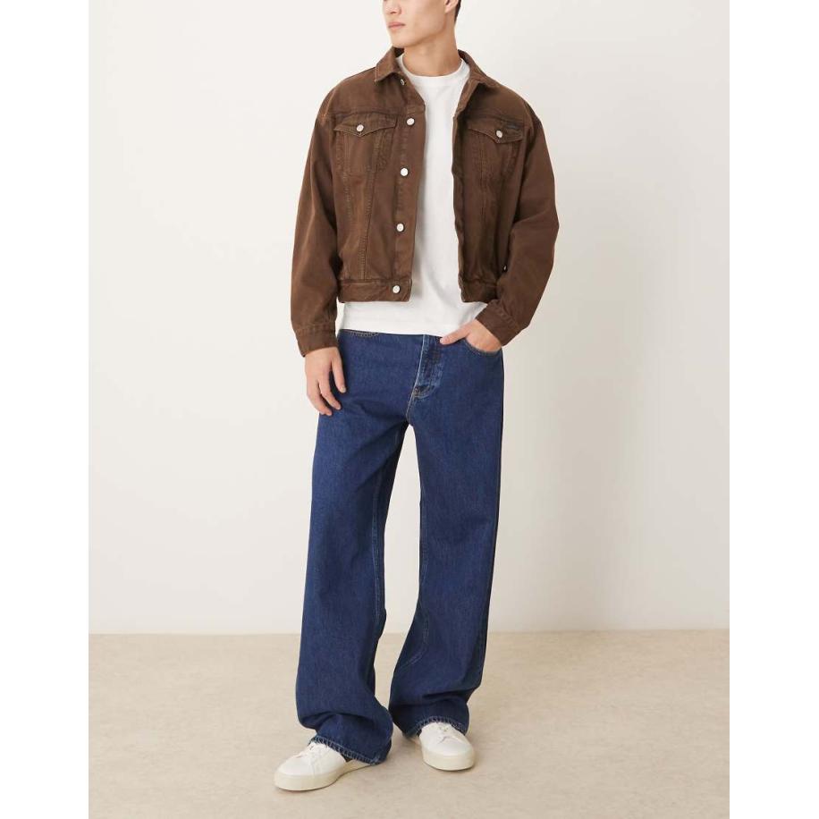 Calvin Klein Jeans - Losse jeans in jaren 90-stijl in donkere wassing-Blauw Blauw