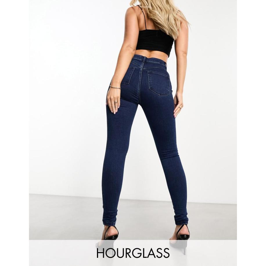 ASOS DESIGN Hourglass Push-up skinny jeans in blauw Blauw