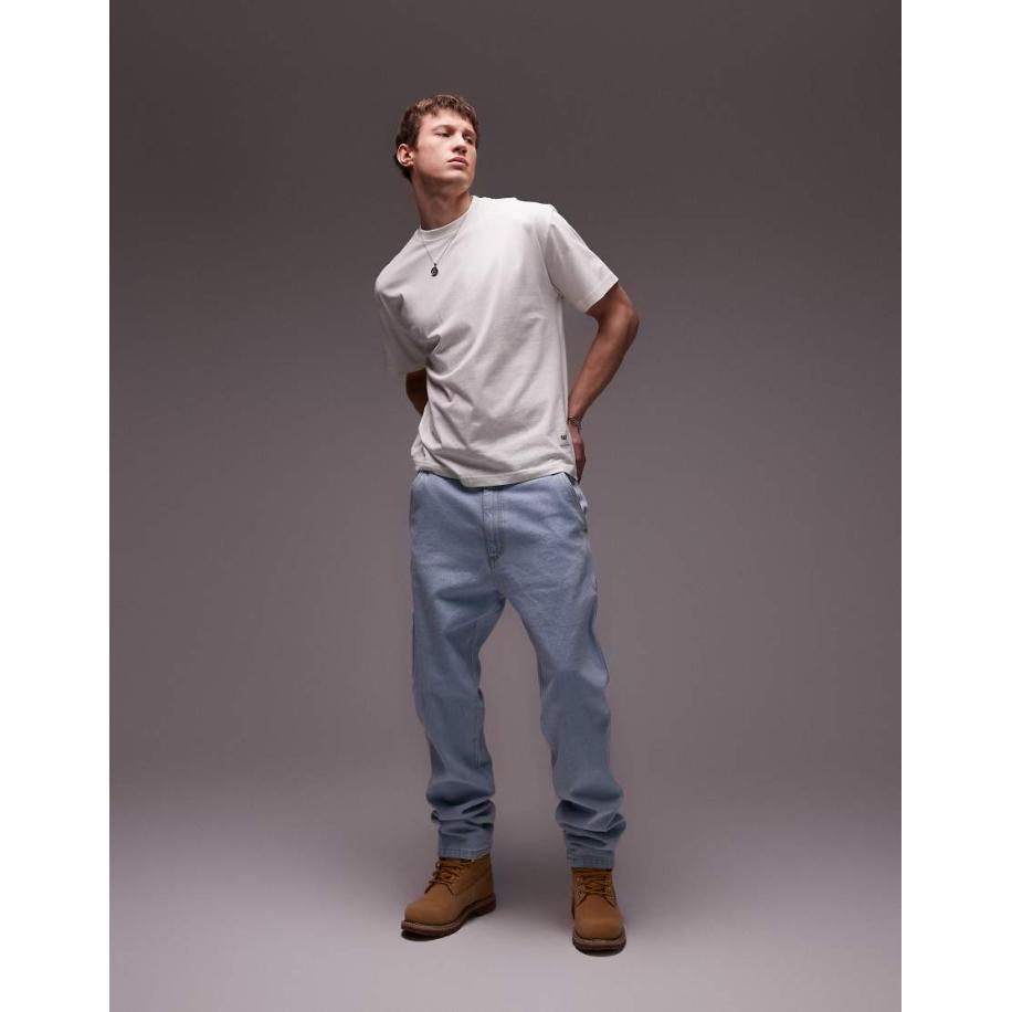 CAT WWR - Timmermansjeans in lichtblauwe wassing Blauw