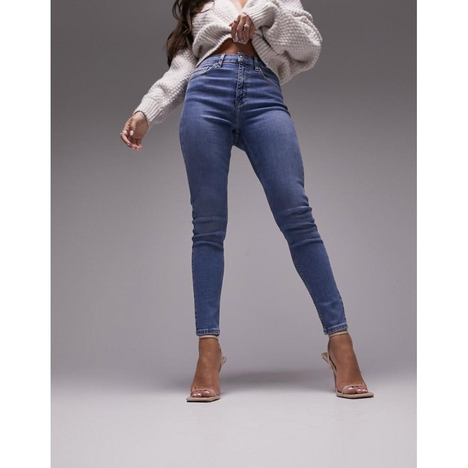 Topshop Hourglass Jamie Jeans in middenblauw Multicolor