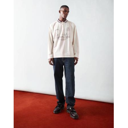 ASOS DESIGN - Rechte jeans in blauw met donkerblauwe wassing