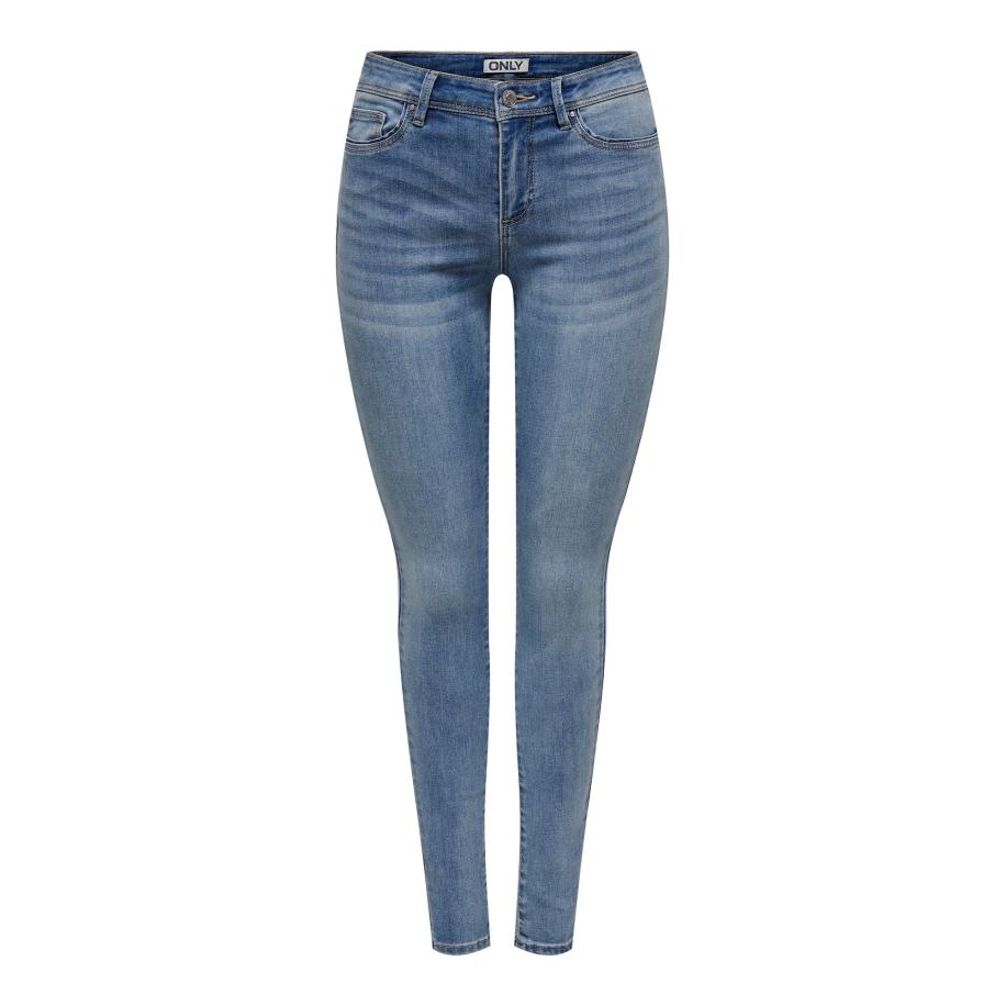 ASOS DESIGN Jaren 90 rechte jeans met geknoopte taille in indigo-Blauw Blauw