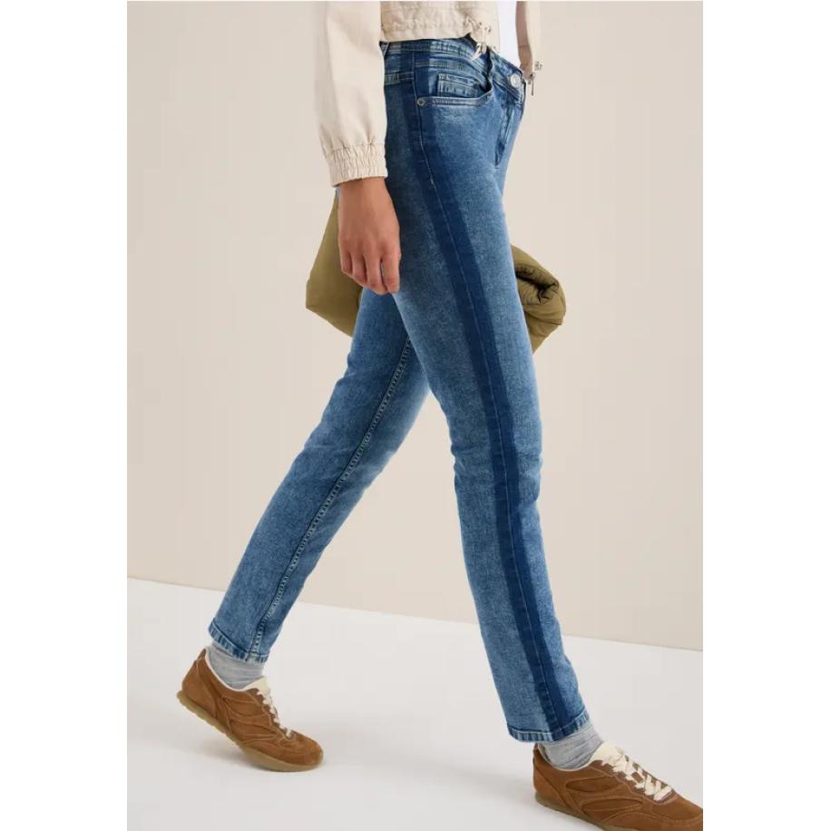 CECIL Jeans met galonstrepen Blauw