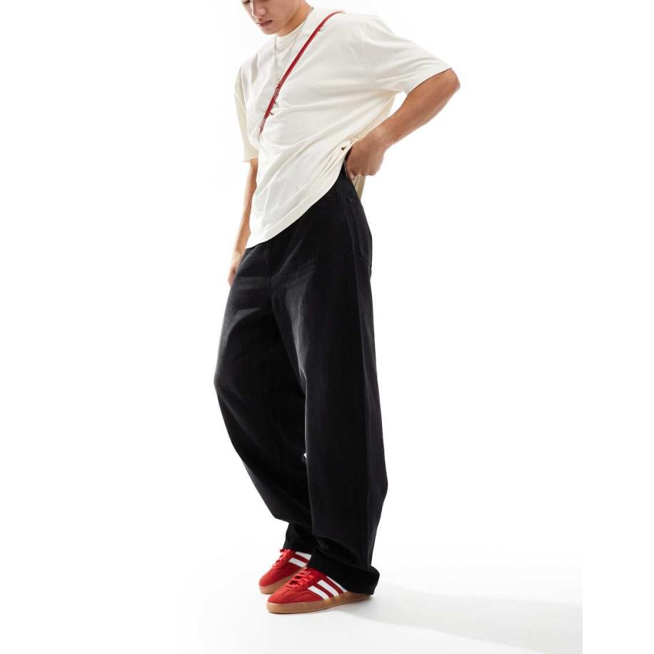 COLLUSION - x001 - Anti-fit jeans in zwart met wassing Zwart