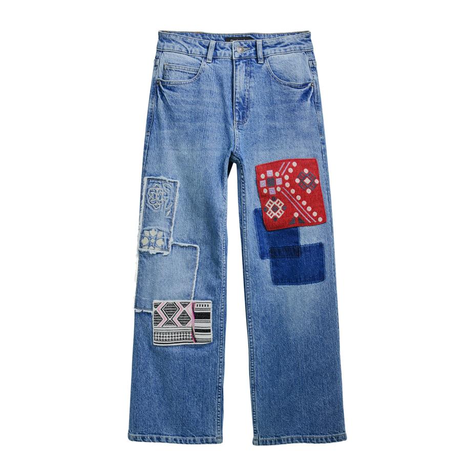 Desigual Desigual Jeans lichtbeige / navy / blauw denim / rood -