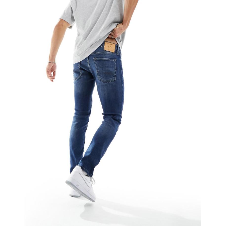Jack & Jones Intelligence - Liam - Skinny-fit stretchjeans in middenblauw Blauw