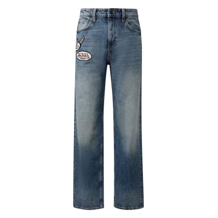 QS QS Jeans blauw denim / bordeaux / zwart / wit