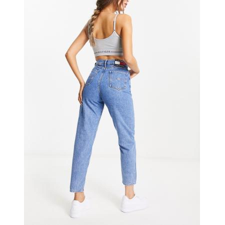 Tommy Jeans Mom jeans met ultrahoge taille in mid-wash-Blauw