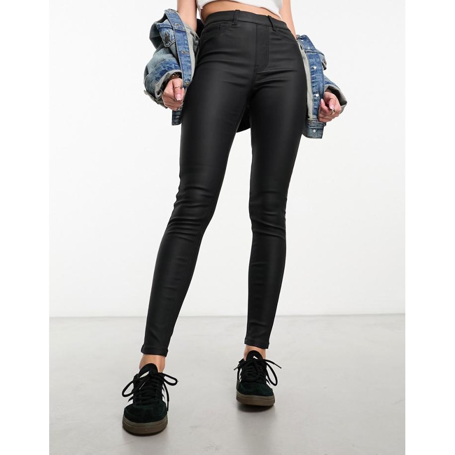 New Look Jegging met coating in zwart Zwart