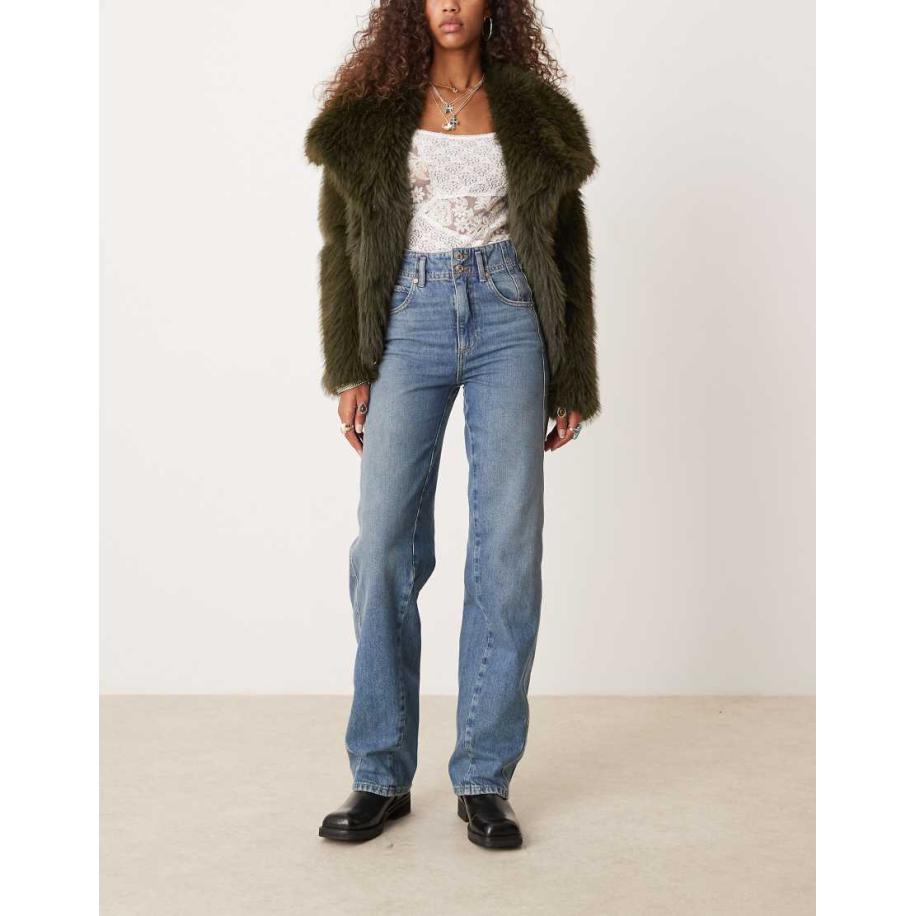 Free People Aster Jeans met rechte pijpen in blauw Blauw