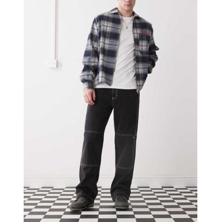 Dickies - Baggy jeans met kniestukken in zwart met wassing