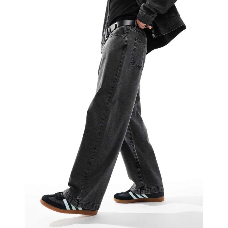 ADPT - Super baggy jeans in grijs met wassing Grijs