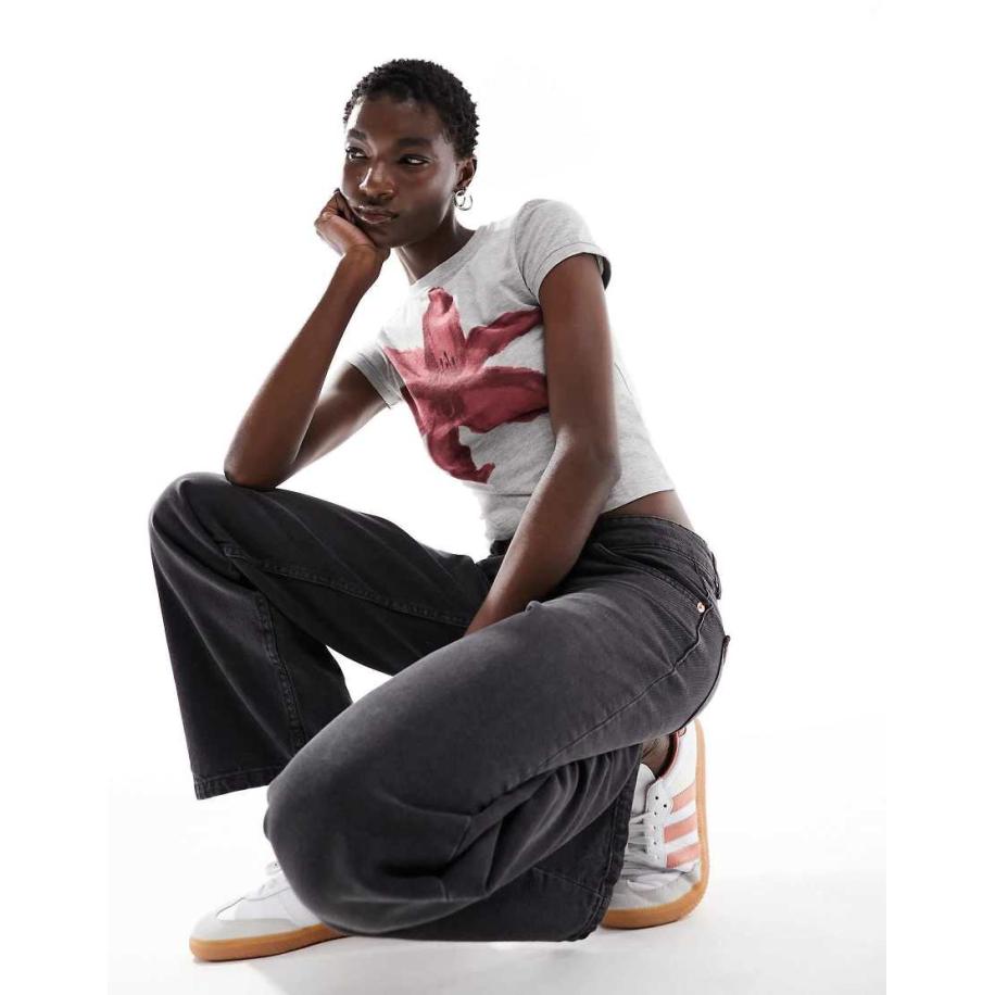 Motel Parallel Jeans met rechte pijpen en lage taille in vintage zwart Zwart