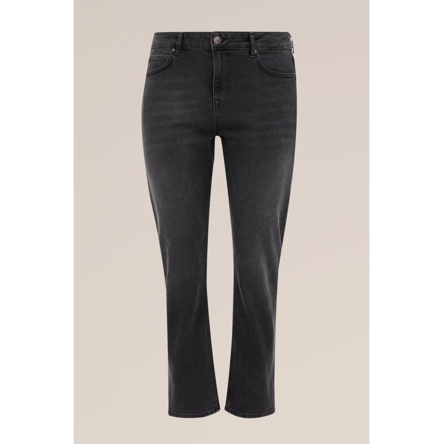 Blue Ridge dames boyfriend jeans - Curve mid waist - Donkergrijs - Katoen - Plus Size Maat: 50 Grijs