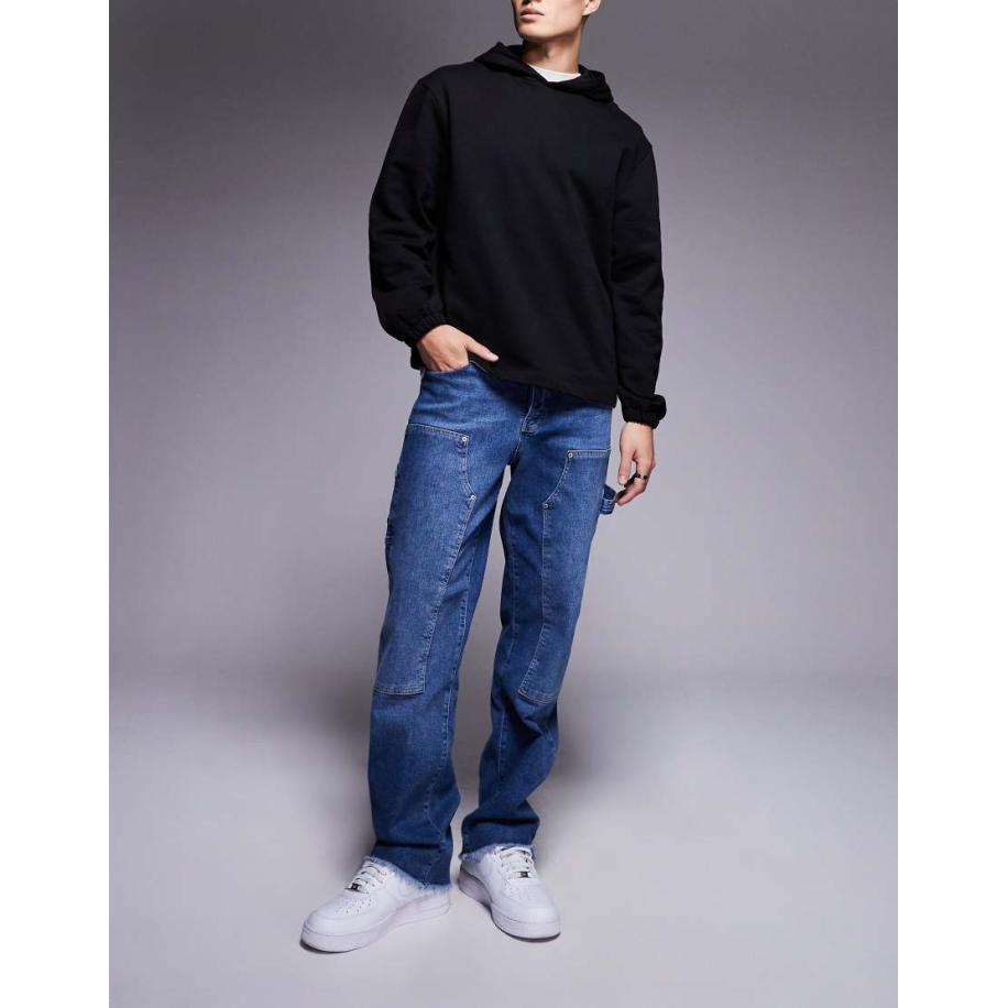 Sixth June - Timmermansjeans met wijde pijpen in donker denim-Blauw Blauw