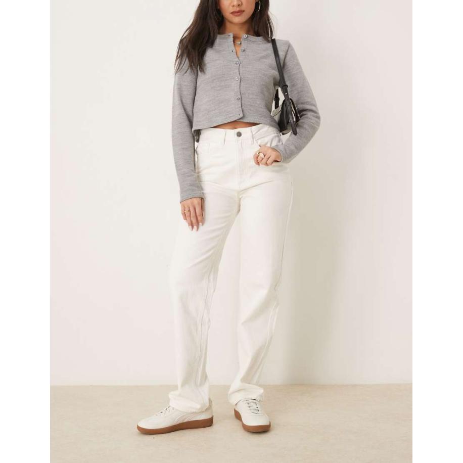 VILA Kelly Jeans met wijde pijpen en hoge taille in wit Wit