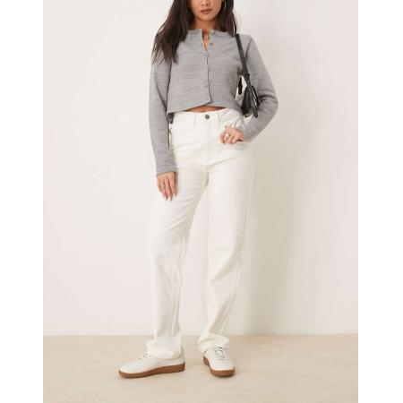 VILA Kelly Jeans met wijde pijpen en hoge taille in wit