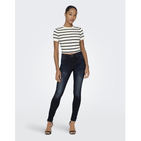 ONLY Skinny-fit jeans in donkerblauw denim